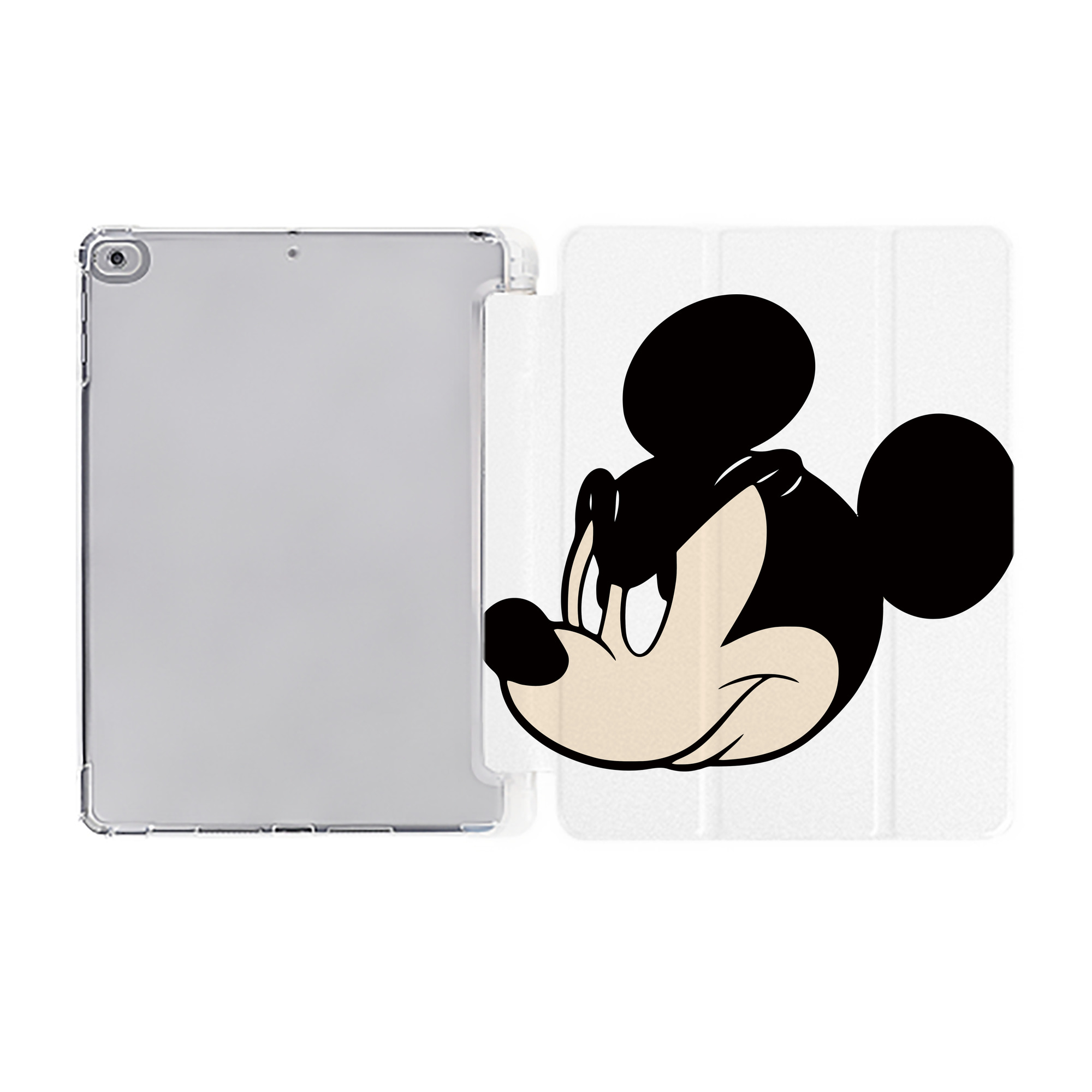 ミッキーマウス Mickey Mouse IPad ケース ペン収納付き 三つ折りスタンド PUレザー×シリコン 対応機種9.5/10.5/10.9インチ